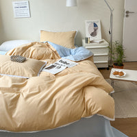 HKM-592915 Solid Color Lace Edge Duvet Cover Set in Various Patterns and Sizes