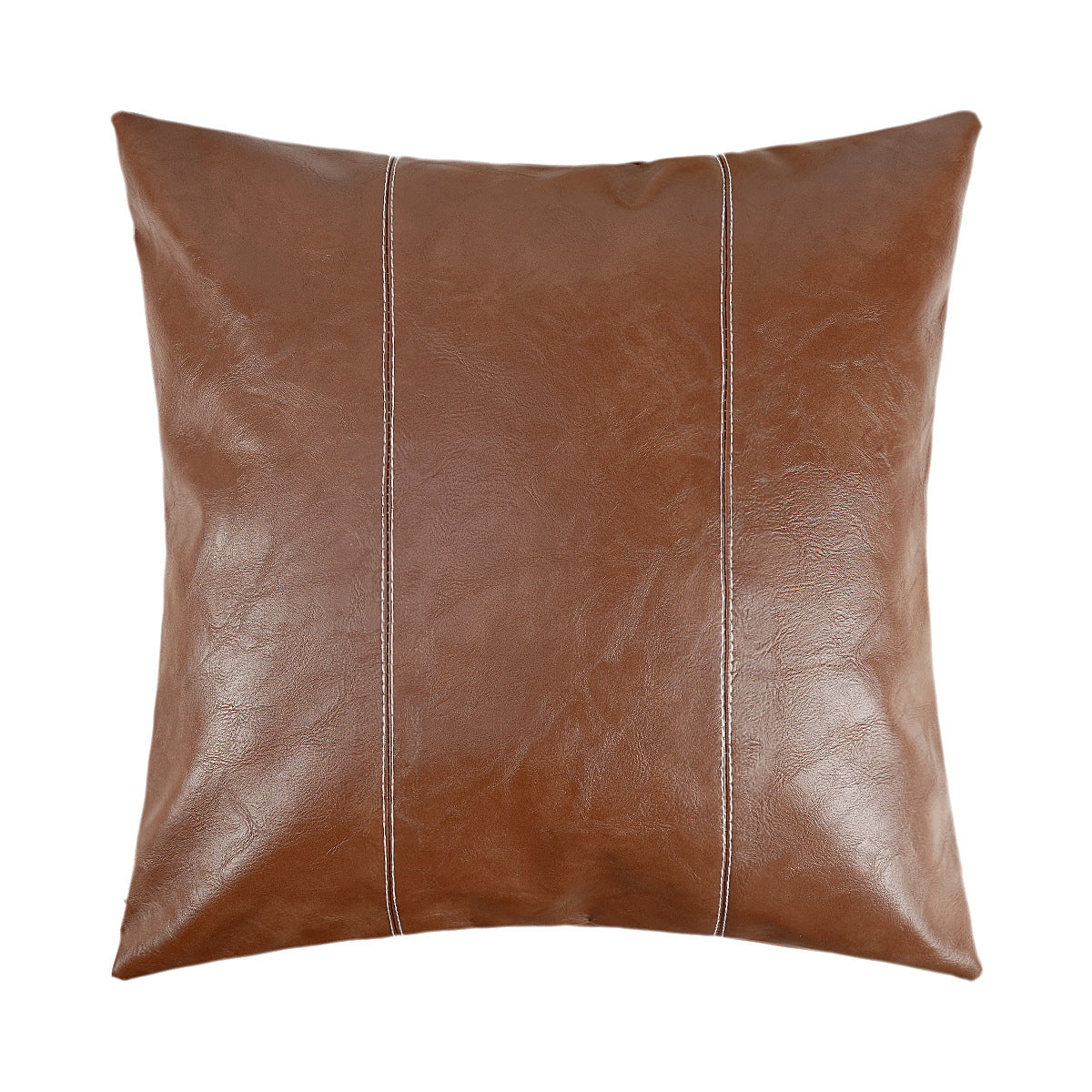 HKM-593043 Solid Color PU Leather Pillow Cover - Black & Brown Options, 45x45cm, 30x50cm, 50x50cm, European Style