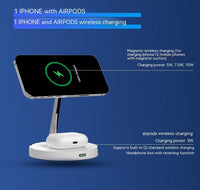 HKM-593107 Magnetic 3-in-1 Night Light Charging Dock with Wireless Fast Charging and Adjustable Power Output