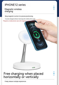 HKM-593107 Magnetic 3-in-1 Night Light Charging Dock with Wireless Fast Charging and Adjustable Power Output