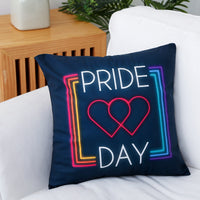 HKM-593299 Rainbow Heart Shape Cushion Cover in Nordic Style - Peach Skin Chemical Fiber