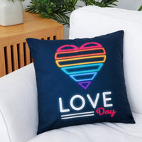 HKM-593299 Rainbow Heart Shape Cushion Cover in Nordic Style - Peach Skin Chemical Fiber