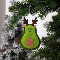 HKM-593363 Avocado Felt Christmas Tree Ornaments - Set of 3 Non-Woven Fabric Pendants