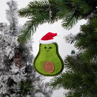 HKM-593363 Avocado Felt Christmas Tree Ornaments - Set of 3 Non-Woven Fabric Pendants