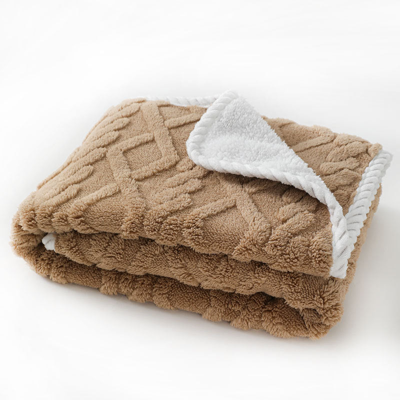 HKM-593363 Soft Waterproof Pet Blanket – Thick Cozy Throw for Dogs and Cats, Machine Washable, Multiple Sizes Available