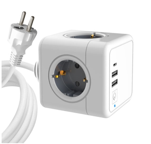 HKM-593427 Compact 5-Sided Smart USB Socket with Fast Charging and Safety Features