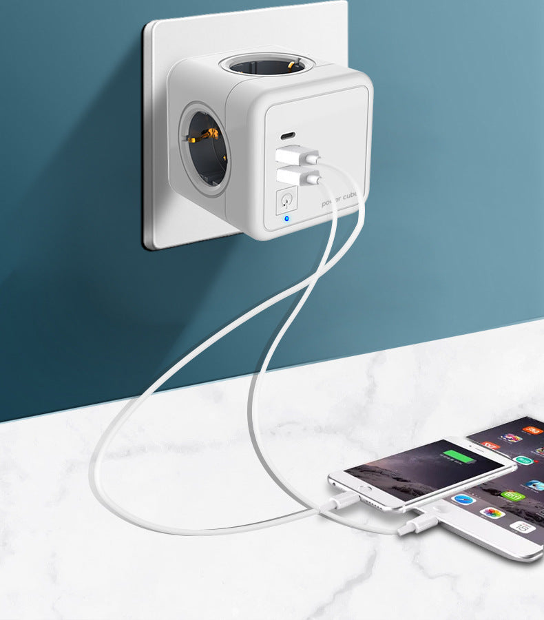 HKM-593427 Compact 5-Sided Smart USB Socket with Fast Charging and Safety Features