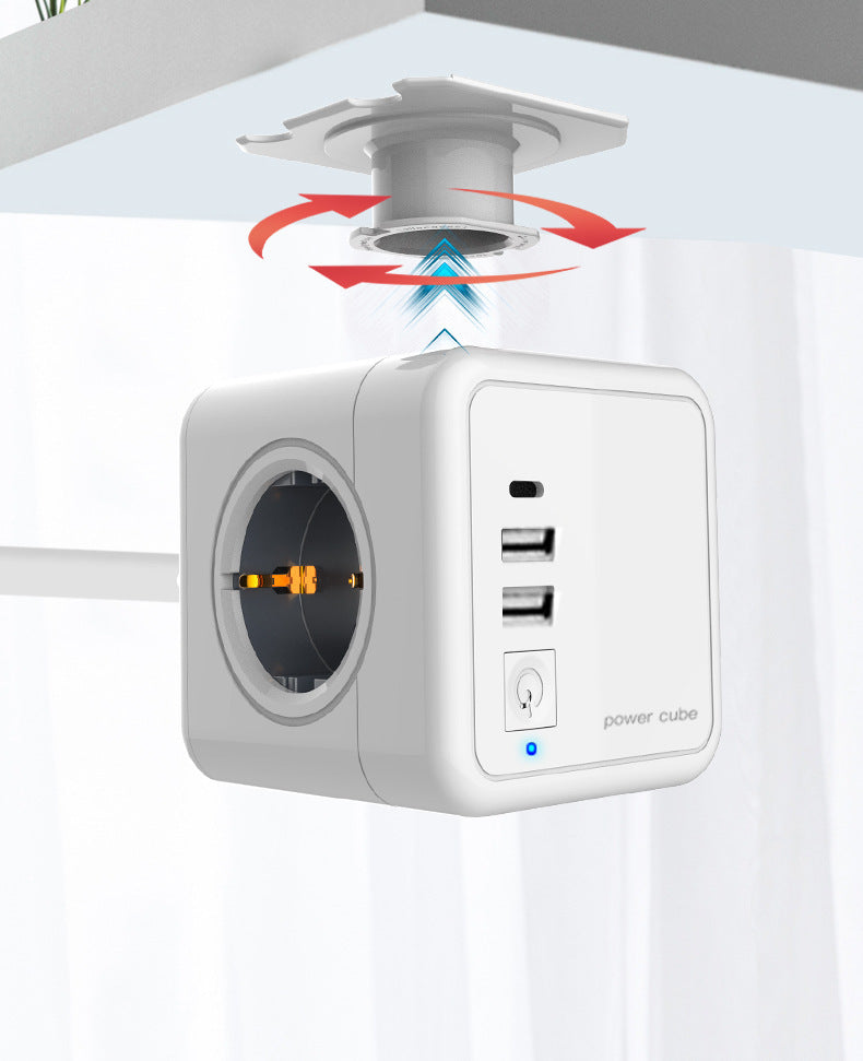 HKM-593427 Compact 5-Sided Smart USB Socket with Fast Charging and Safety Features