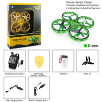 HKM-593491 Gravity Sensor Induction Drone with Remote Control, 8-Channel Quadcopter for Indoor and Outdoor Use