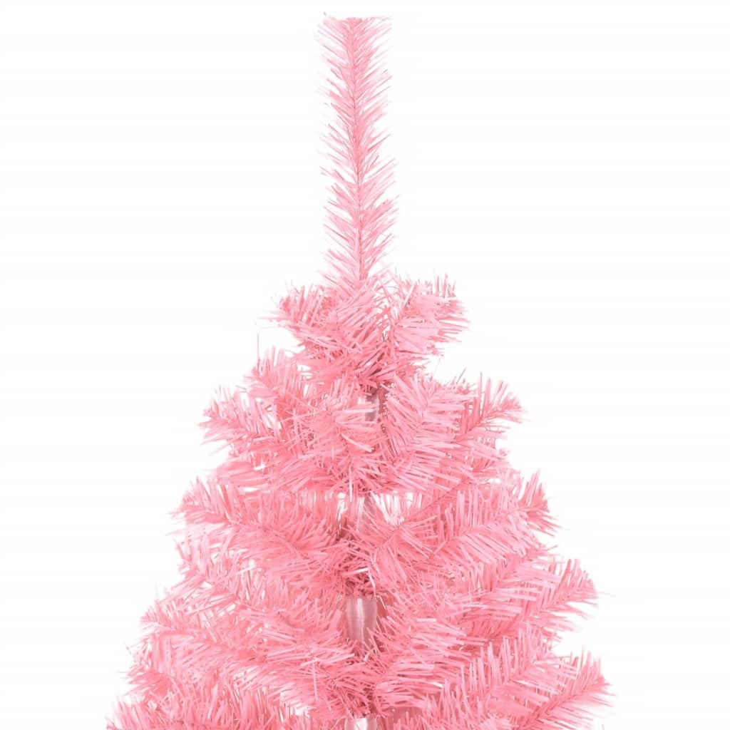 KTX-593875 Pink Artificial Christmas Tree with Steel Stand, 150 cm PVC