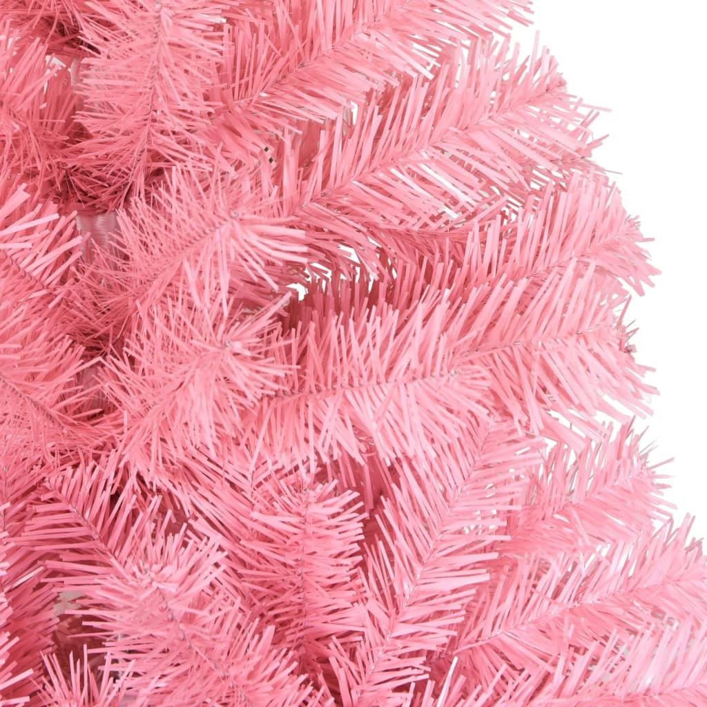 KTX-593875 Pink Artificial Christmas Tree with Steel Stand, 150 cm PVC