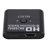 HKM-593939 8K 60Hz HDMI Bidirectional Switcher with 2 Inputs and 1 Output, Supports 4K for Dual Device Connections
