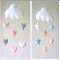 HKM-594067 DIY Hanging Cloud Mobile for Baby Room Decor – Soft Felt Fabric Ornament