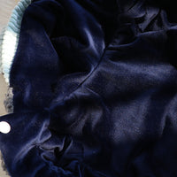 HKM-594387 Cotton Coat for Small Dogs in Beige and Dark Blue - Stylish Bubble Wool Design