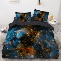HKM-594387 Digital Bedding and Home Textile 3-Piece Set - Polyester Fabric, White Quilt Cover, Bed Sheet, and Pillowcase