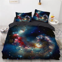 HKM-594387 Digital Bedding and Home Textile 3-Piece Set - Polyester Fabric, White Quilt Cover, Bed Sheet, and Pillowcase