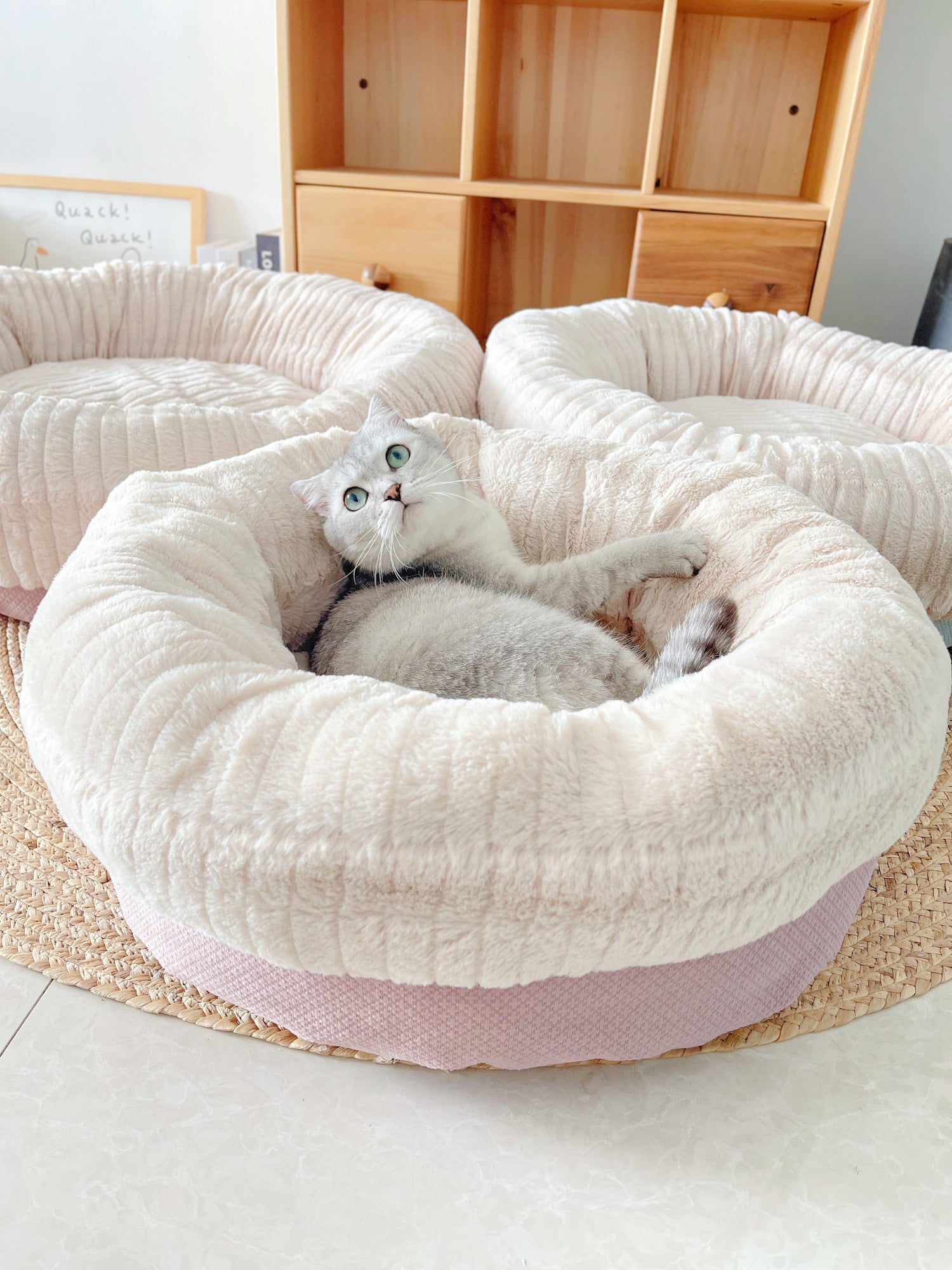 HKM-594515 Cozy Soft PP Cotton Pet Sleep Kennel in Pink, Blue, Orange, Gray - Size S, M, L