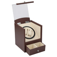 HKM-594579 Wooden Watch Storage Box for Mechanical Timepieces - Black/Brown, 18x18x21 cm
