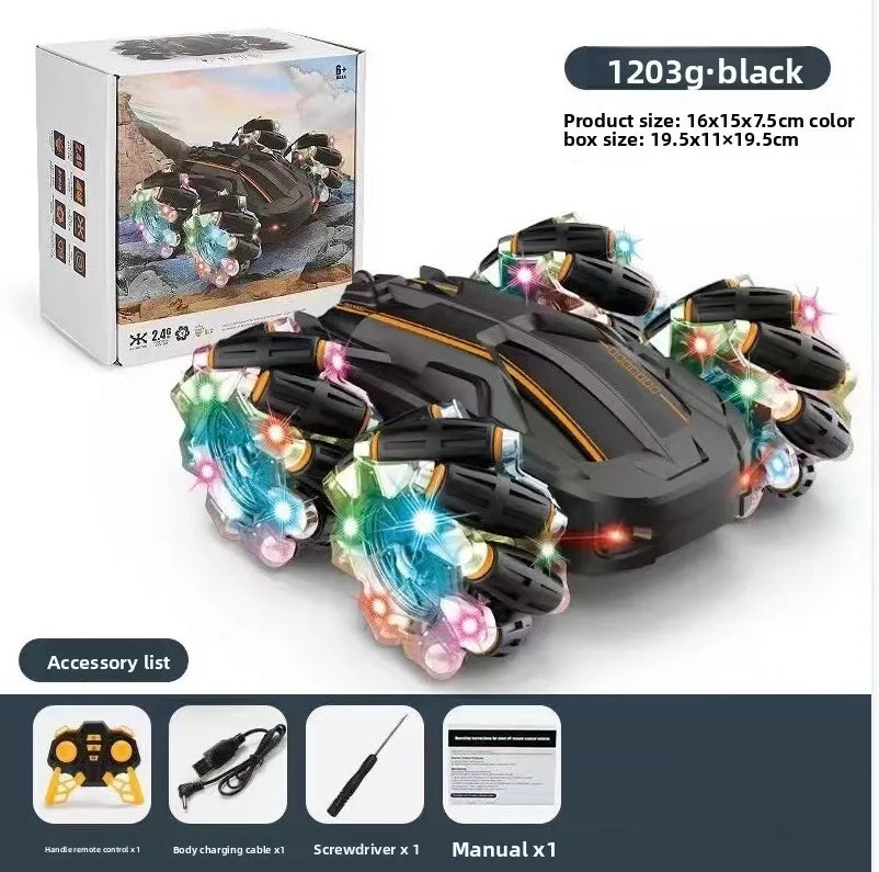 HKM-594643 Dual-Sided Electric Remote Control Stunt Car with Lights for Indoor and Outdoor Fun