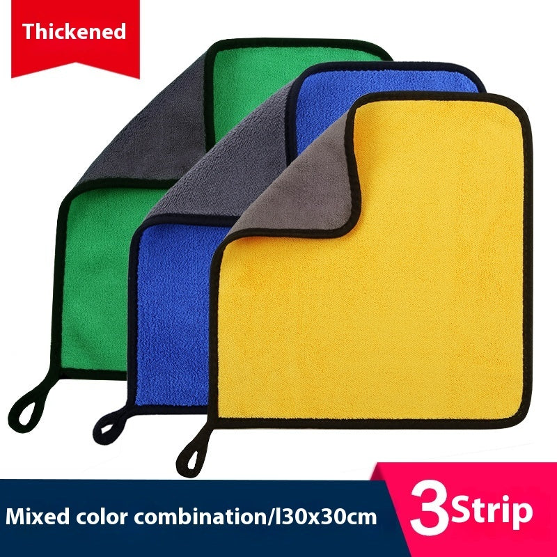 HKM-594643 Ultra Fine Fiber Cleaning Dishcloths - Multi-Color 3-Pack (30x30cm, 30x40cm, 30x60cm)