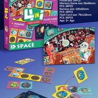 HKM-594899 Custom 4-in-1 Cartoon Puzzle and Memory Game Set for Kids - Educational Flash Cards and Jigsaw Fun