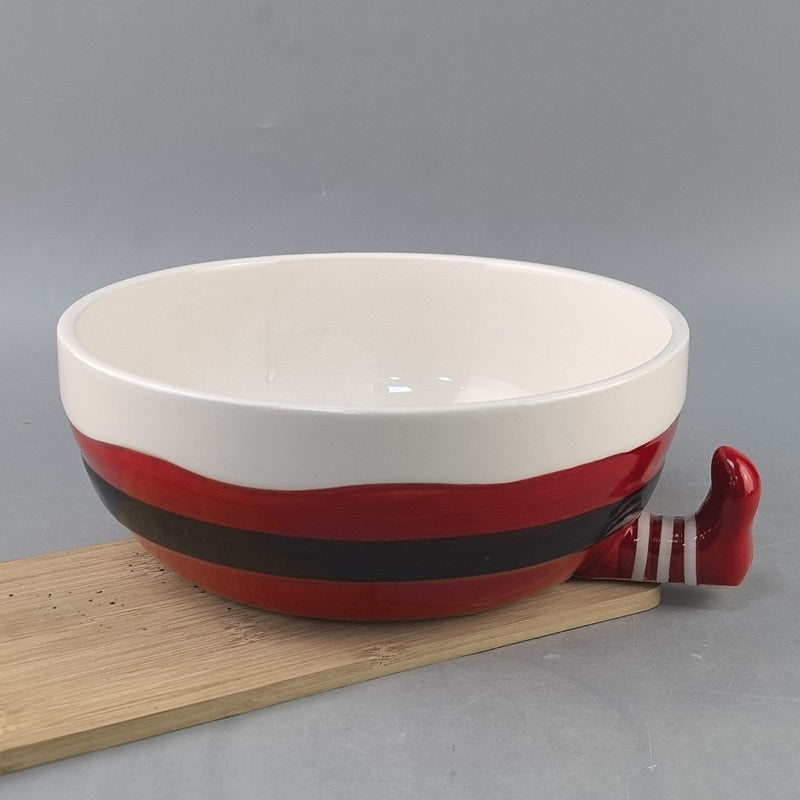 HKM-595027 Ceramic Christmas Fruit Plate and Snack Storage Tray for Special Occasions