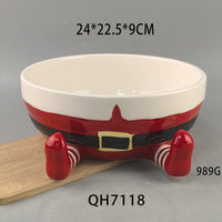 HKM-595027 Ceramic Christmas Fruit Plate and Snack Storage Tray for Special Occasions