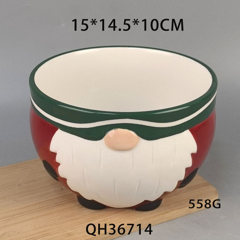 HKM-595027 Ceramic Christmas Fruit Plate and Snack Storage Tray for Special Occasions