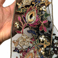 HKM-595155 Retro Ethnic Sequin Lace Embroidered Ribbon - Gold Strand Rope - 10 Yards