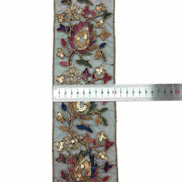 HKM-595155 Retro Ethnic Sequin Lace Embroidered Ribbon - Gold Strand Rope - 10 Yards