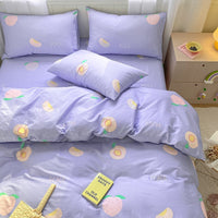 HKM-595219 Cartoon Girl Cotton Quilt Cover Set - Four-Piece Bedding Ensemble