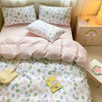HKM-595219 Cartoon Girl Cotton Quilt Cover Set - Four-Piece Bedding Ensemble