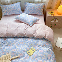 HKM-595219 Cartoon Girl Cotton Quilt Cover Set - Four-Piece Bedding Ensemble