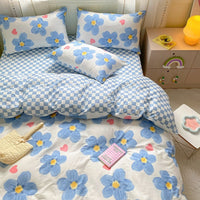 HKM-595219 Cartoon Girl Cotton Quilt Cover Set - Four-Piece Bedding Ensemble