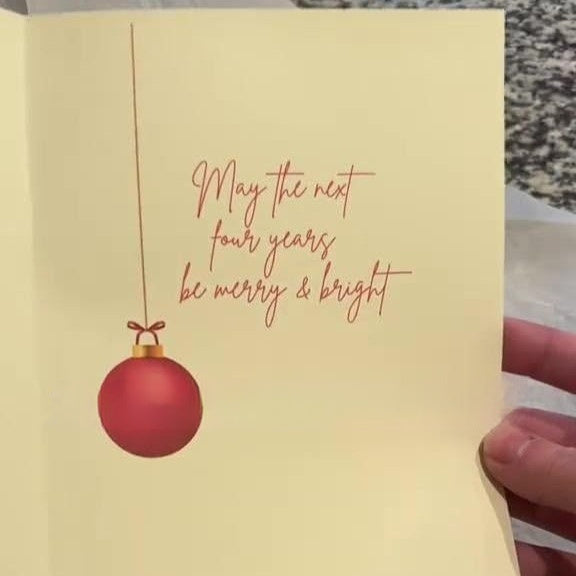 HKM-595347 Festive Yellow and White Merry Christmas Card - 10, 20, or 30 Pack Options for Birthday and Sympathy Gifts