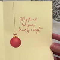 HKM-595347 Festive Yellow and White Merry Christmas Card - 10, 20, or 30 Pack Options for Birthday and Sympathy Gifts