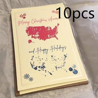 HKM-595347 Festive Yellow and White Merry Christmas Card - 10, 20, or 30 Pack Options for Birthday and Sympathy Gifts