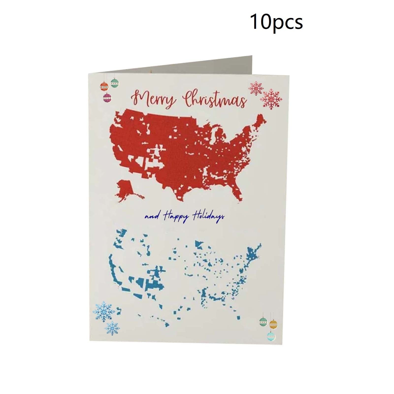 HKM-595347 Festive Yellow and White Merry Christmas Card - 10, 20, or 30 Pack Options for Birthday and Sympathy Gifts