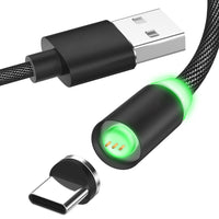 HKM-595411 360-Degree Magnetic Fast Charging Data Cable - Compatible with Android, iOS, and TYPE-C Devices