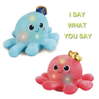 HKM-595475 Dancing Sound Controlled Electric Rotating Plush Octopus Toy for Babies and Toddlers
