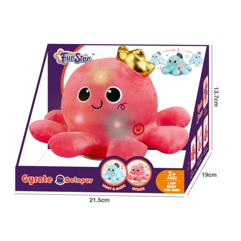 KTX-595475 Dancing Sound Controlled Electric Rotating Plush Octopus Toy for Babies and Toddlers