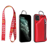 HKM-595475 PU Leather Crossbody Phone Case with Lanyard for iPhone and Samsung Models