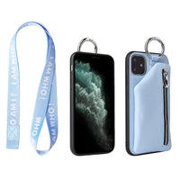 HKM-595475 PU Leather Crossbody Phone Case with Lanyard for iPhone and Samsung Models