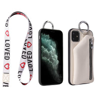 HKM-595475 PU Leather Crossbody Phone Case with Lanyard for iPhone and Samsung Models