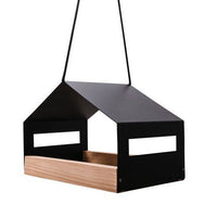 HKM-595475 Stylish Black Metal Hanging Bird Feeder for Outdoor Garden Decoration