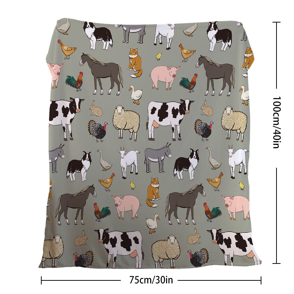 HKM-595539 Cozy Soft Flannel Velvet Animal Blanket - Perfect for Couch, Bed, Travel - Multiple Sizes Available