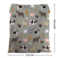 HKM-595539 Cozy Soft Flannel Velvet Animal Blanket - Perfect for Couch, Bed, Travel - Multiple Sizes Available