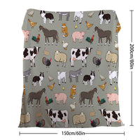 HKM-595539 Cozy Soft Flannel Velvet Animal Blanket - Perfect for Couch, Bed, Travel - Multiple Sizes Available