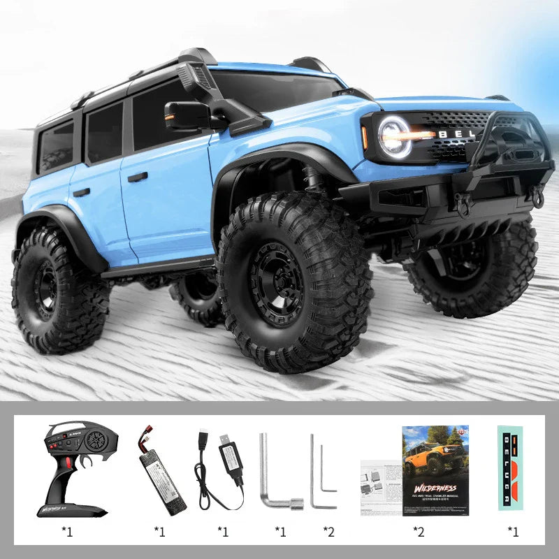HKM-595795 1/10 Scale 2.4GHz Electric Remote Control Off-road Racing Truck, 4x4 Climbing RC Car for Ages 14+