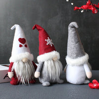 HKM-595987 Faceless Doll Plush Holiday Ornaments - Santa Claus Love, Snowflake, Star Models